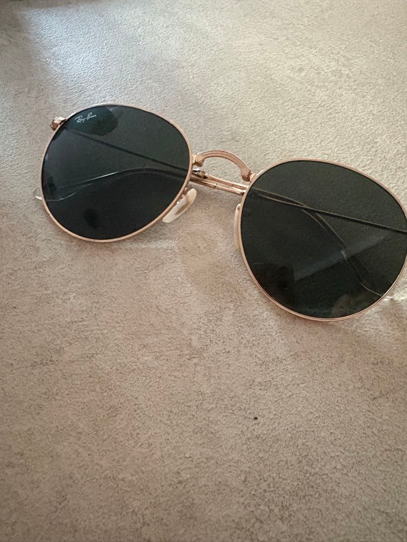 Ray-Ban ゴールドオーバルサングラス　折りたたみ