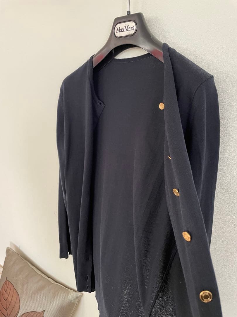 美品☆MUSE DeuxiemeClasseクルーネックカーディガン　ネイビー