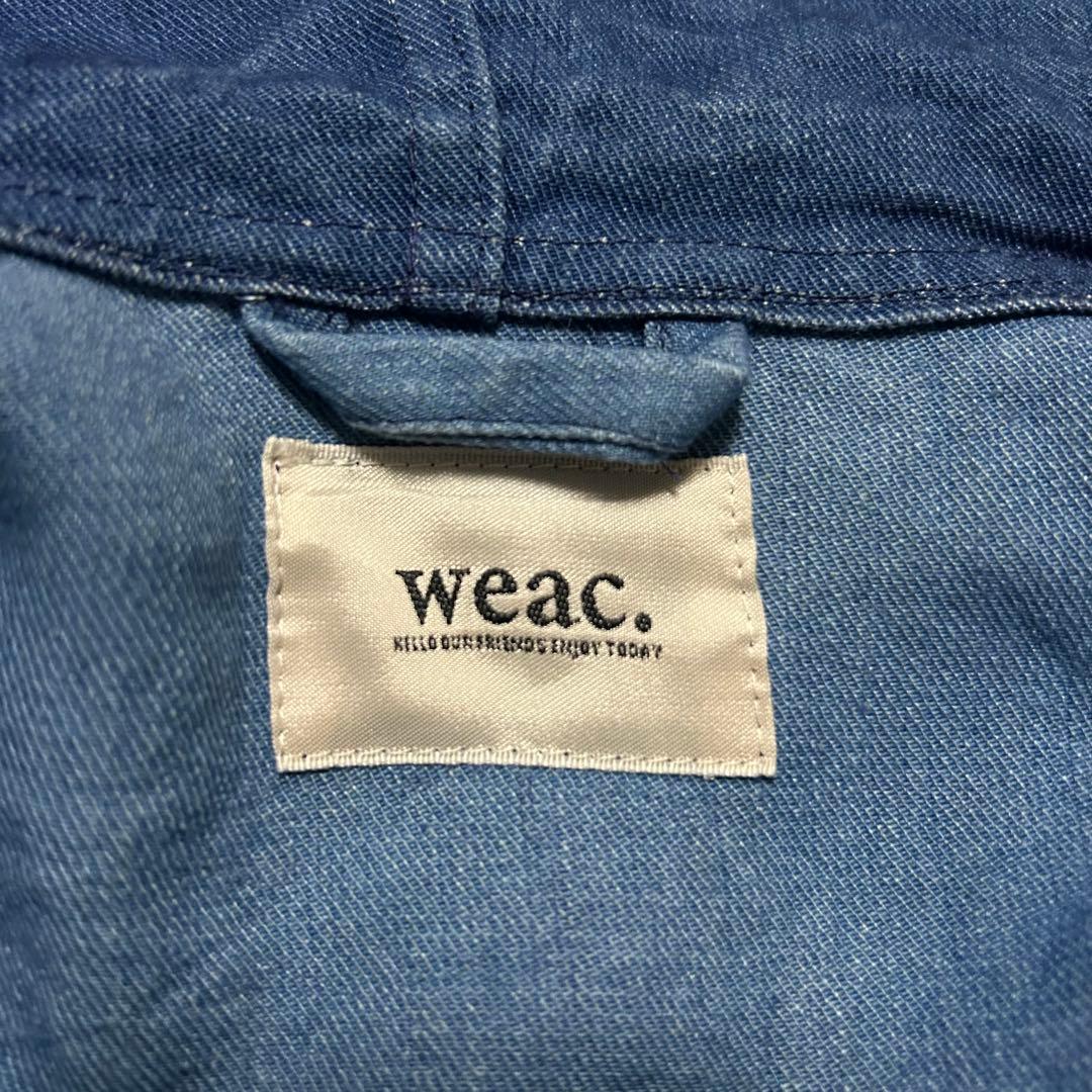 極美品 weac. デニム マウンテン パーカー 麻 バイカラー 濃紺 希少