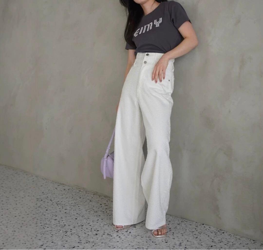 EIMY ISTOIRE drop patternデニムパンツ