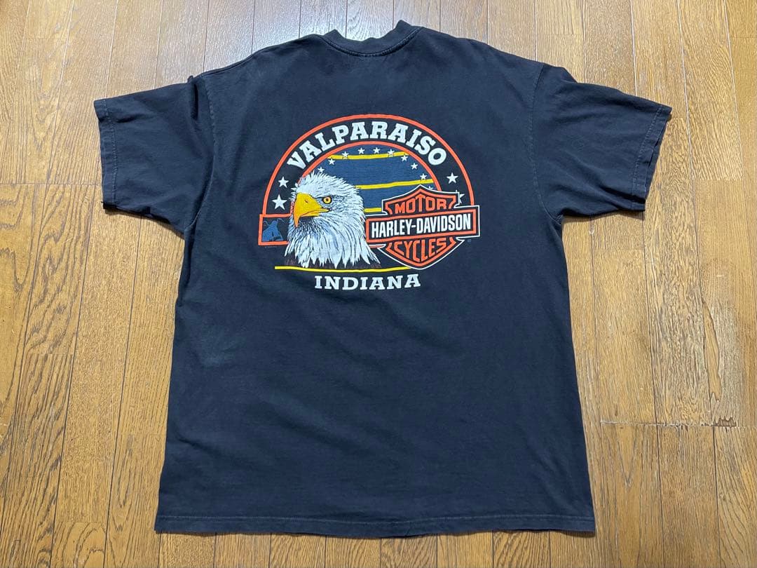 り*、様 HARLEY-DAVIDSON RED FLAME炎 90s Tシャツ
