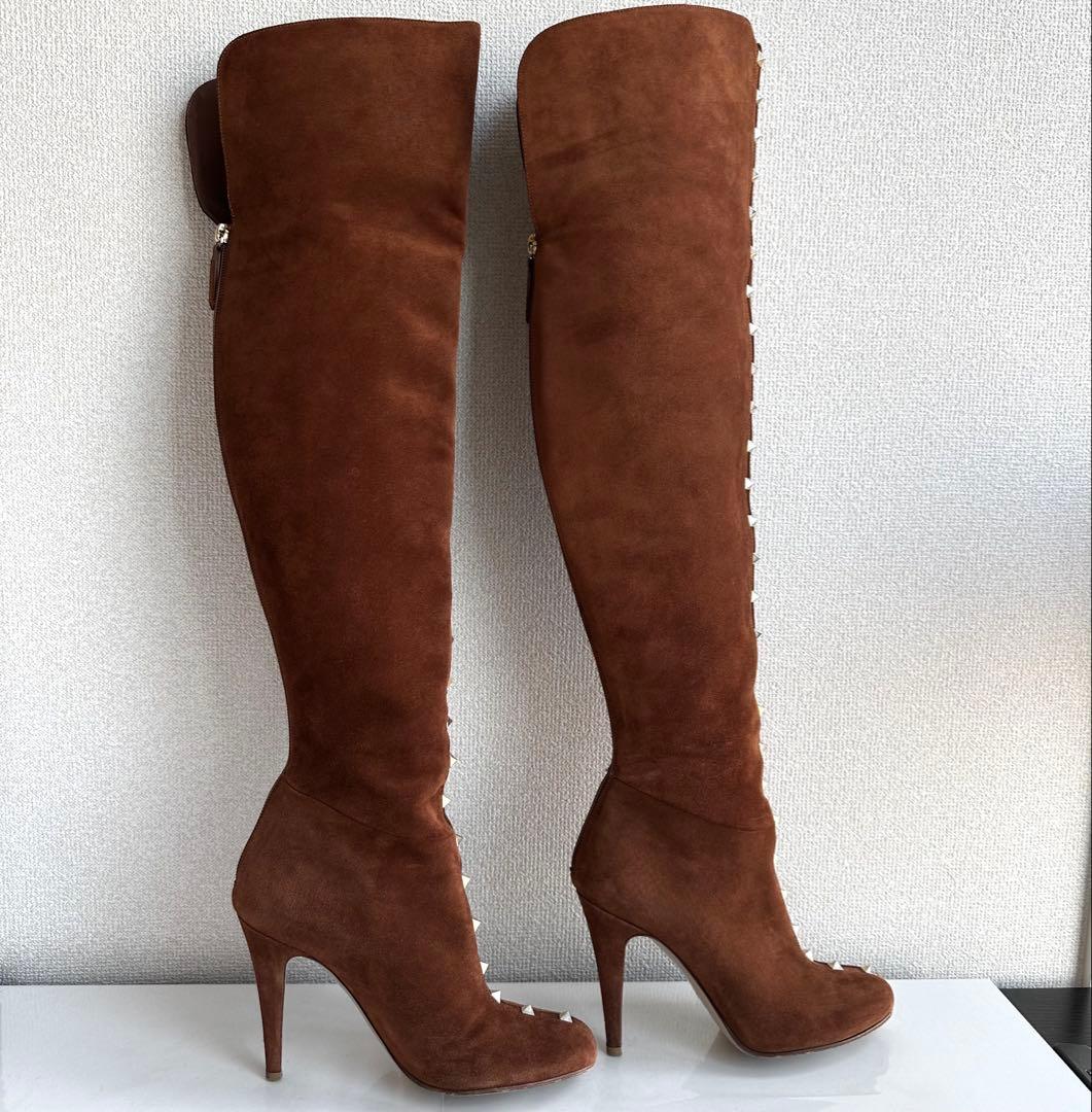 VALENTINO ヴァレンティノ　スタッズ　ロングブーツ　ニーハイブーツ　美品