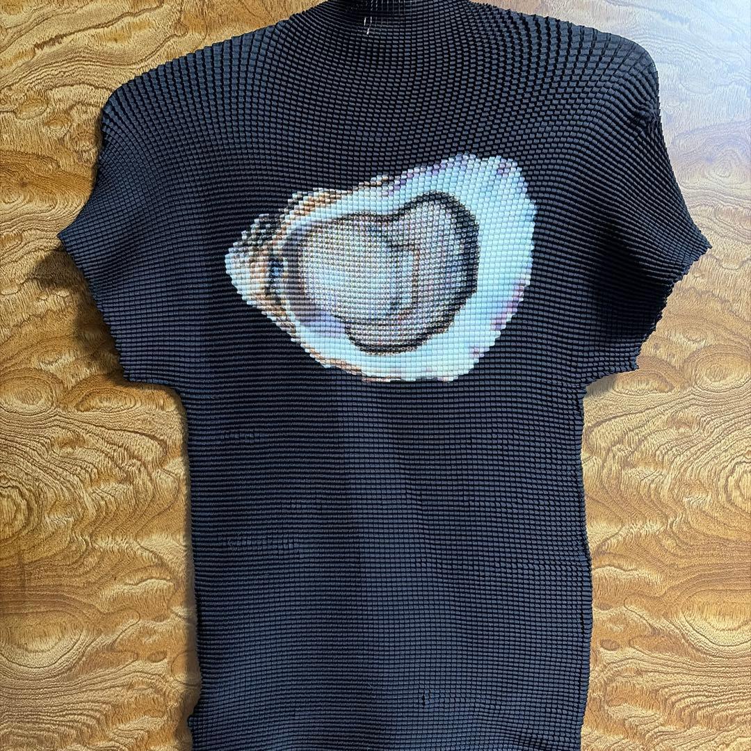 musubore pleatsed print tops 牡蠣 プリーツトップス