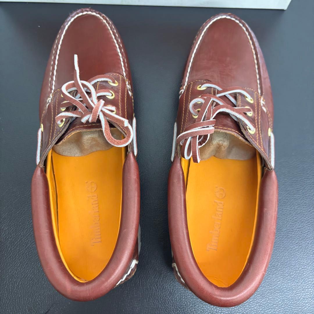 定番 Timberland 3 eye モカシン レザーシューズ 26.5