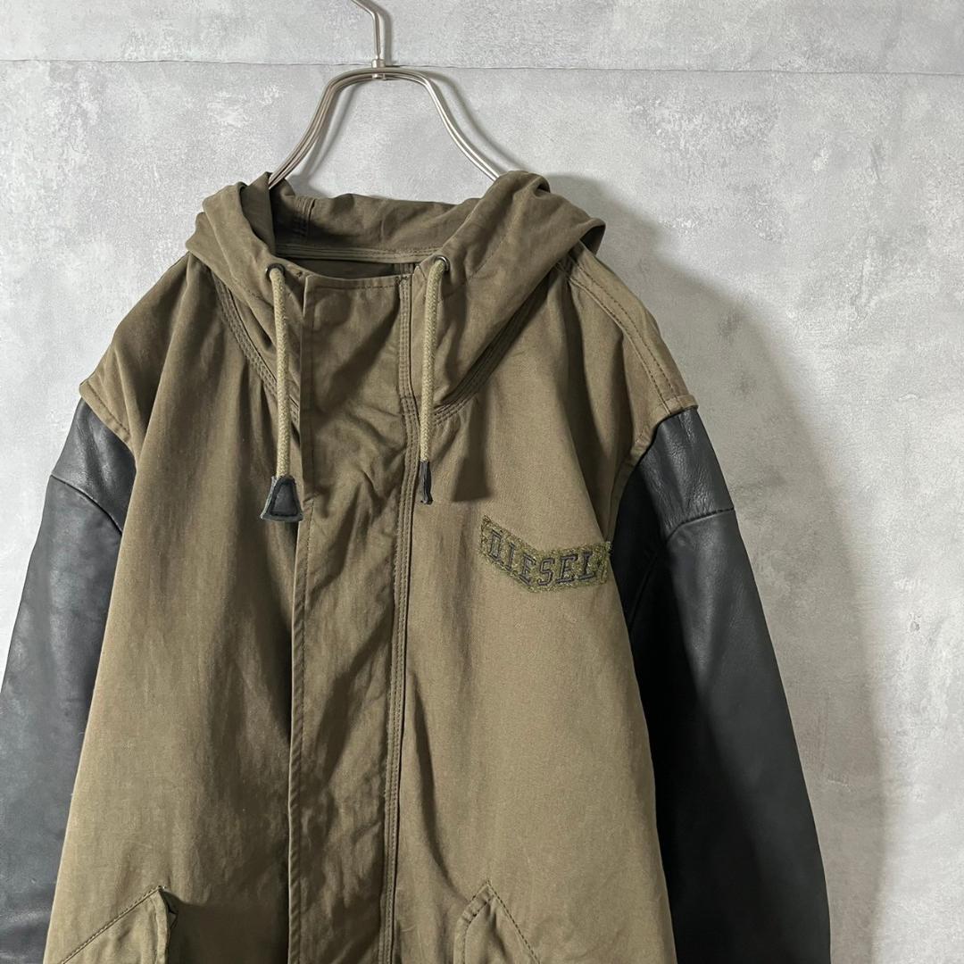 DIESEL タグ付 インド製 袖レザー m-51型 モッズコート N188