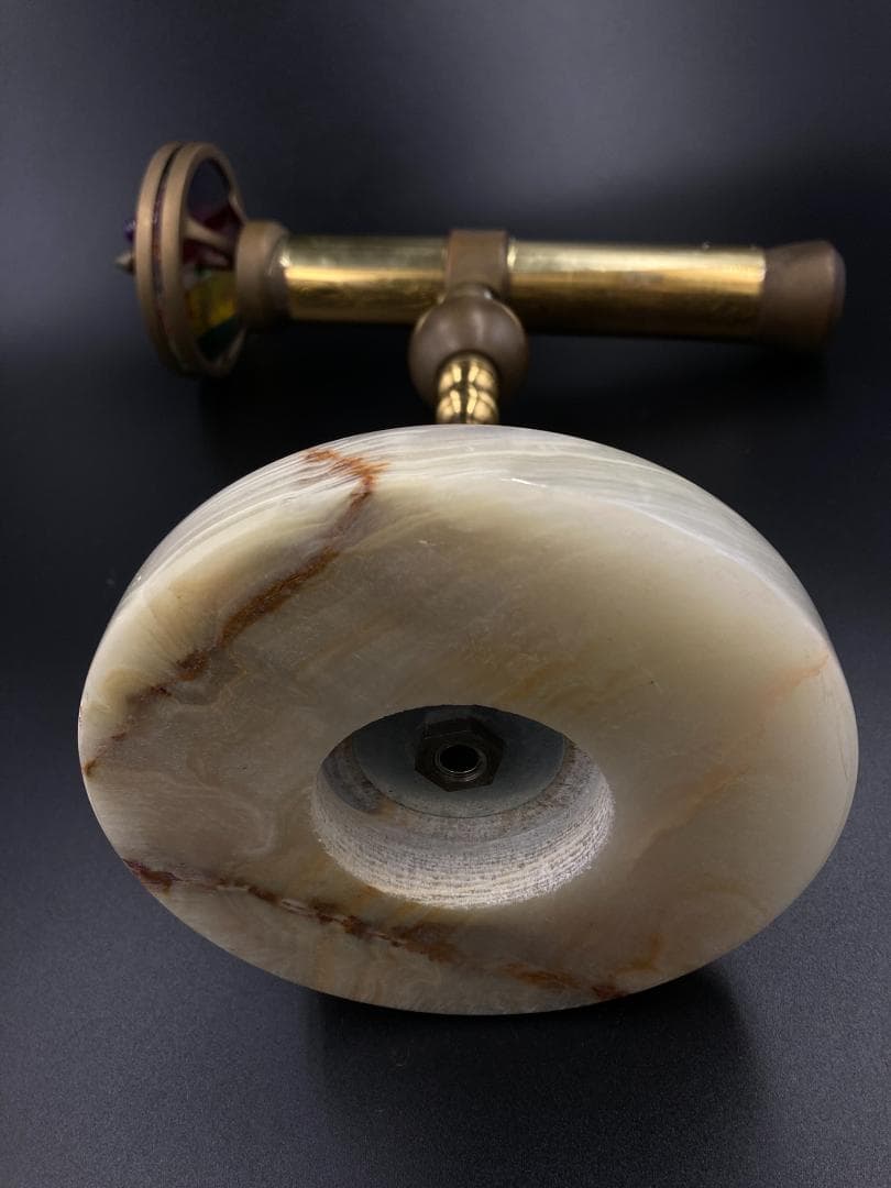 万華鏡　カレイドスコープ　真鍮　大理石　オニキス　27cm