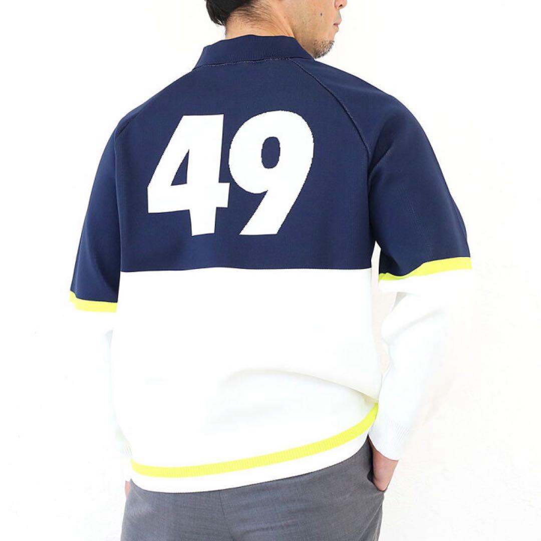 ウエショー】TFW49 襟付きニット　ホワイト　ネイビー