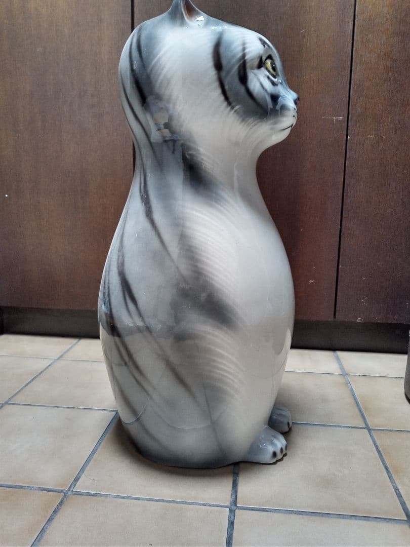 猫型陶器傘立て