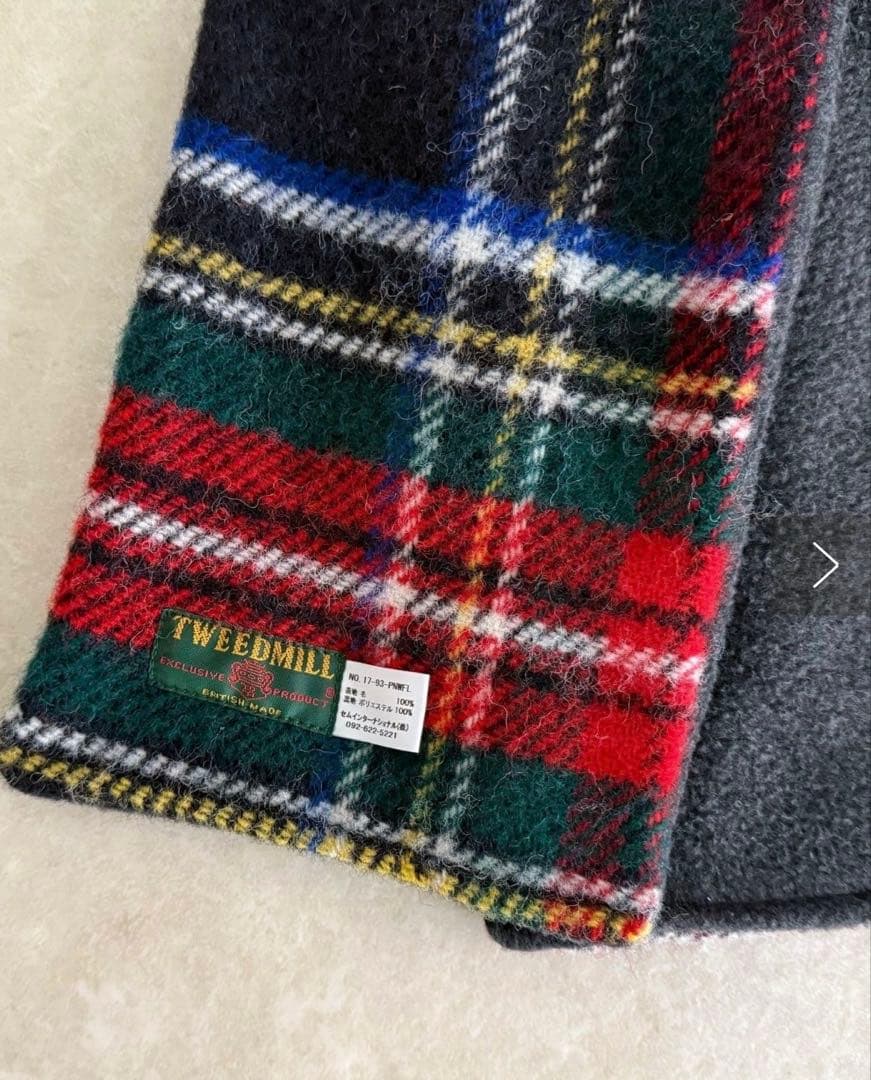 TWEED MILL ツイードミル　ウールチェックフリースリバーマフラー