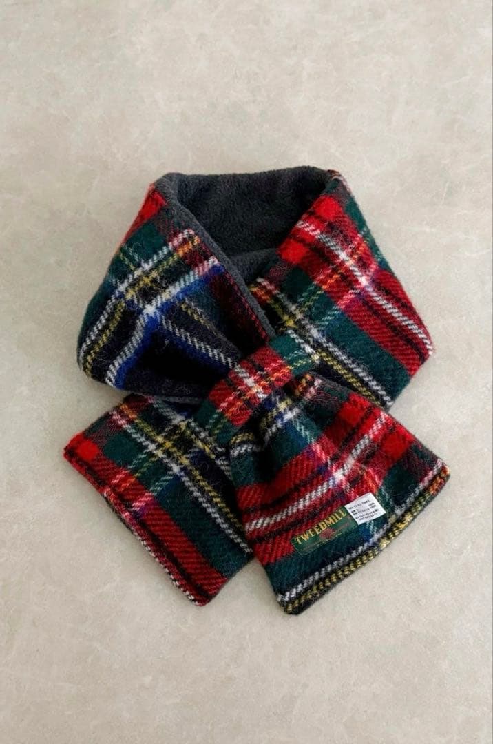 TWEED MILL ツイードミル　ウールチェックフリースリバーマフラー