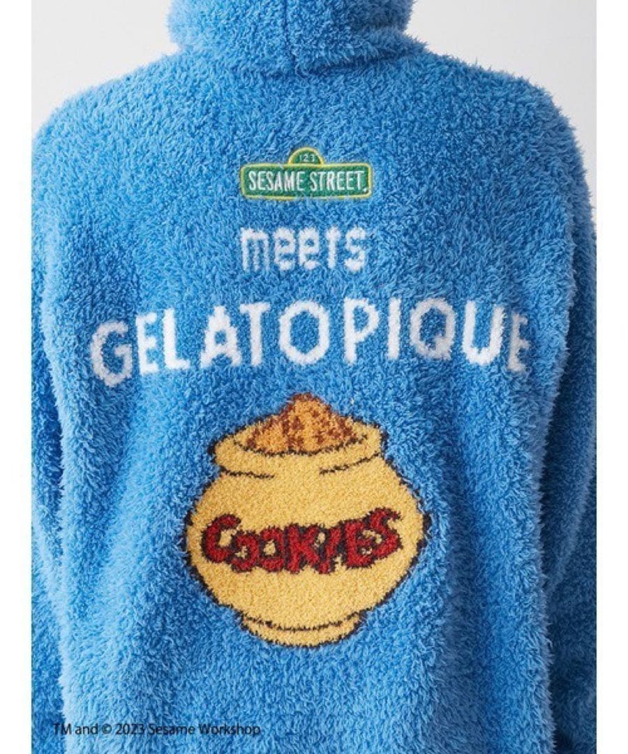 ジェラートピケ　セサミ　クッキーモンスター　パーカー　ショートパンツ　セット