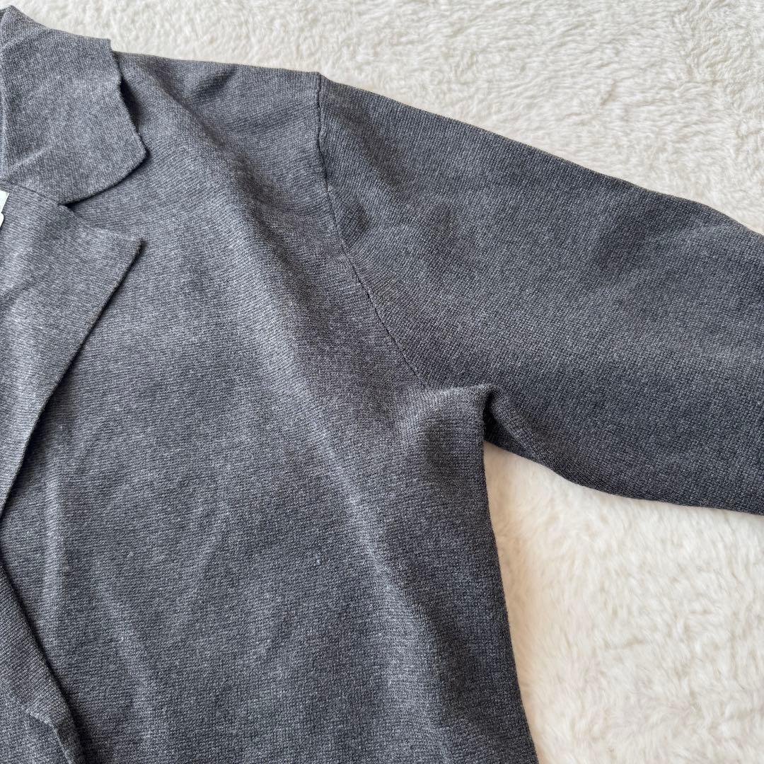 24AW プラステ レーヨンブレンドニットダブルジャケット グレー M