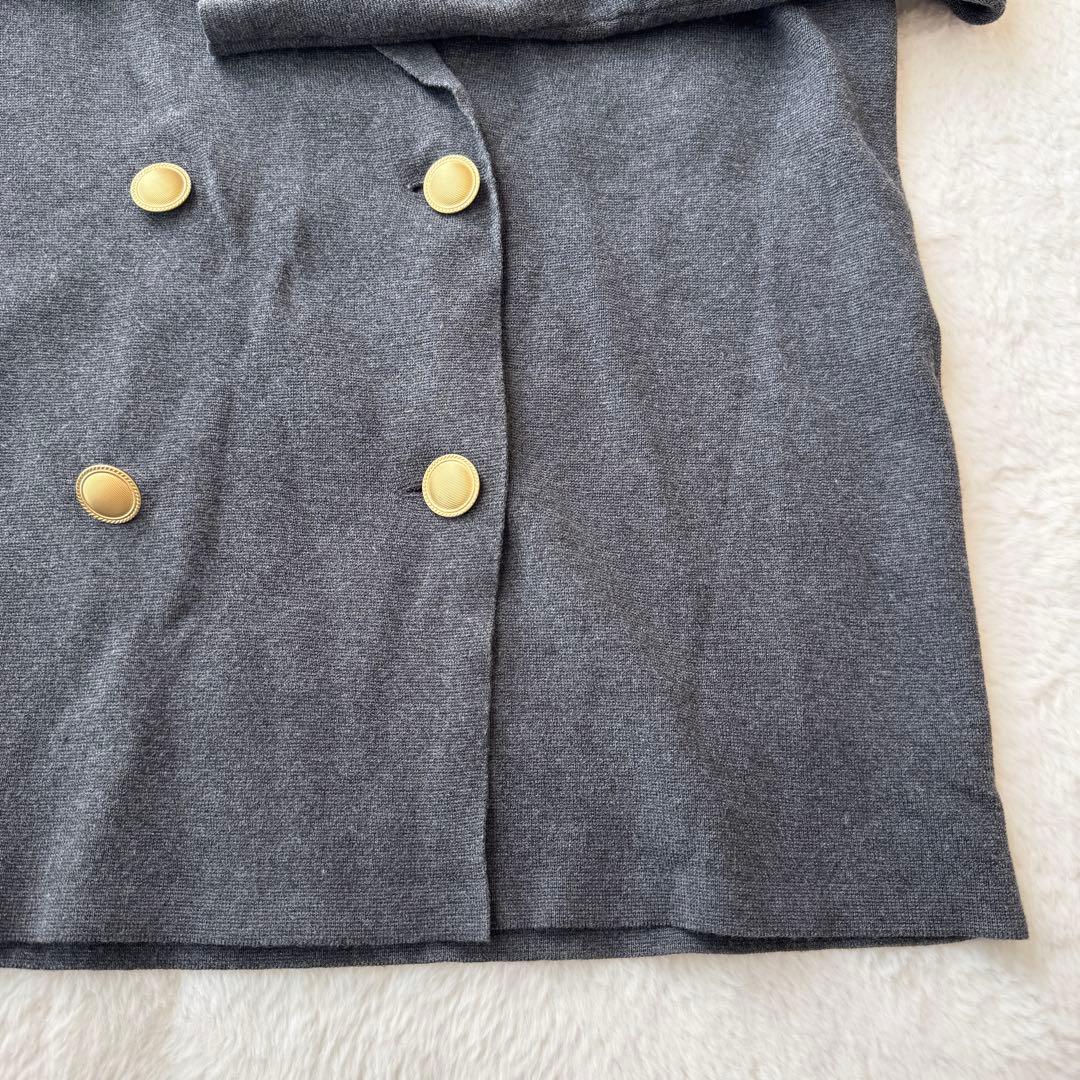 24AW プラステ レーヨンブレンドニットダブルジャケット グレー M