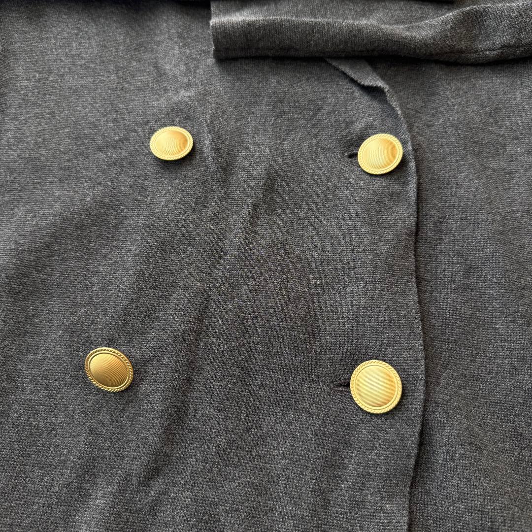 24AW プラステ レーヨンブレンドニットダブルジャケット グレー M