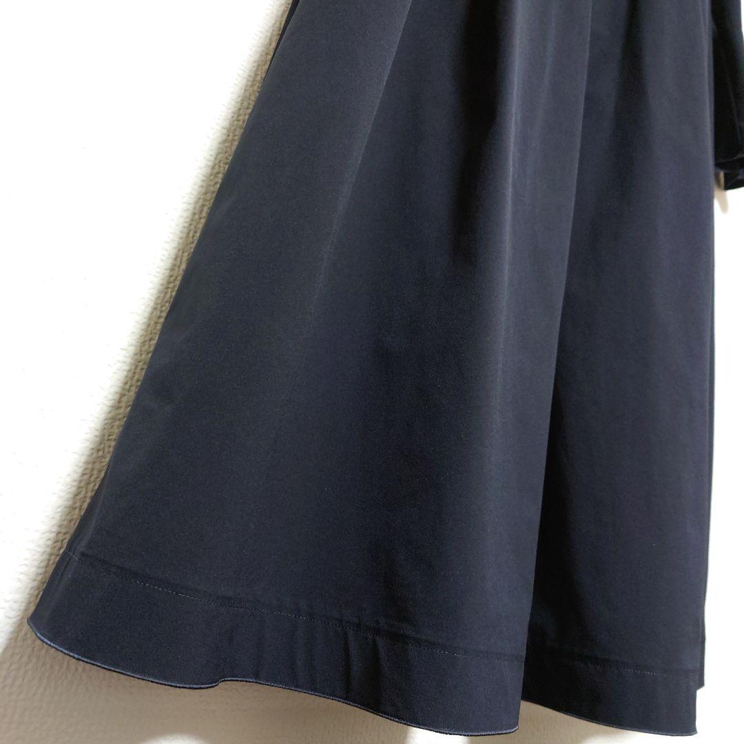 Ballsey ボールジィ ストレッチタフタ ボックスタックワンピース ネイビー