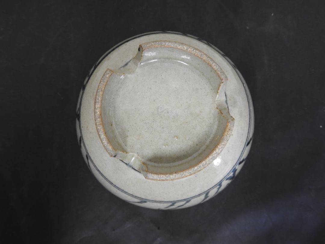 膳所焼　安南写茶碗　陽炎園造　共箱　MA743