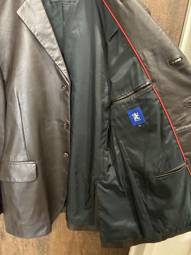美品 R.NEWBOLD ラムレザー テーラードジャケット M ブラウン 茶色