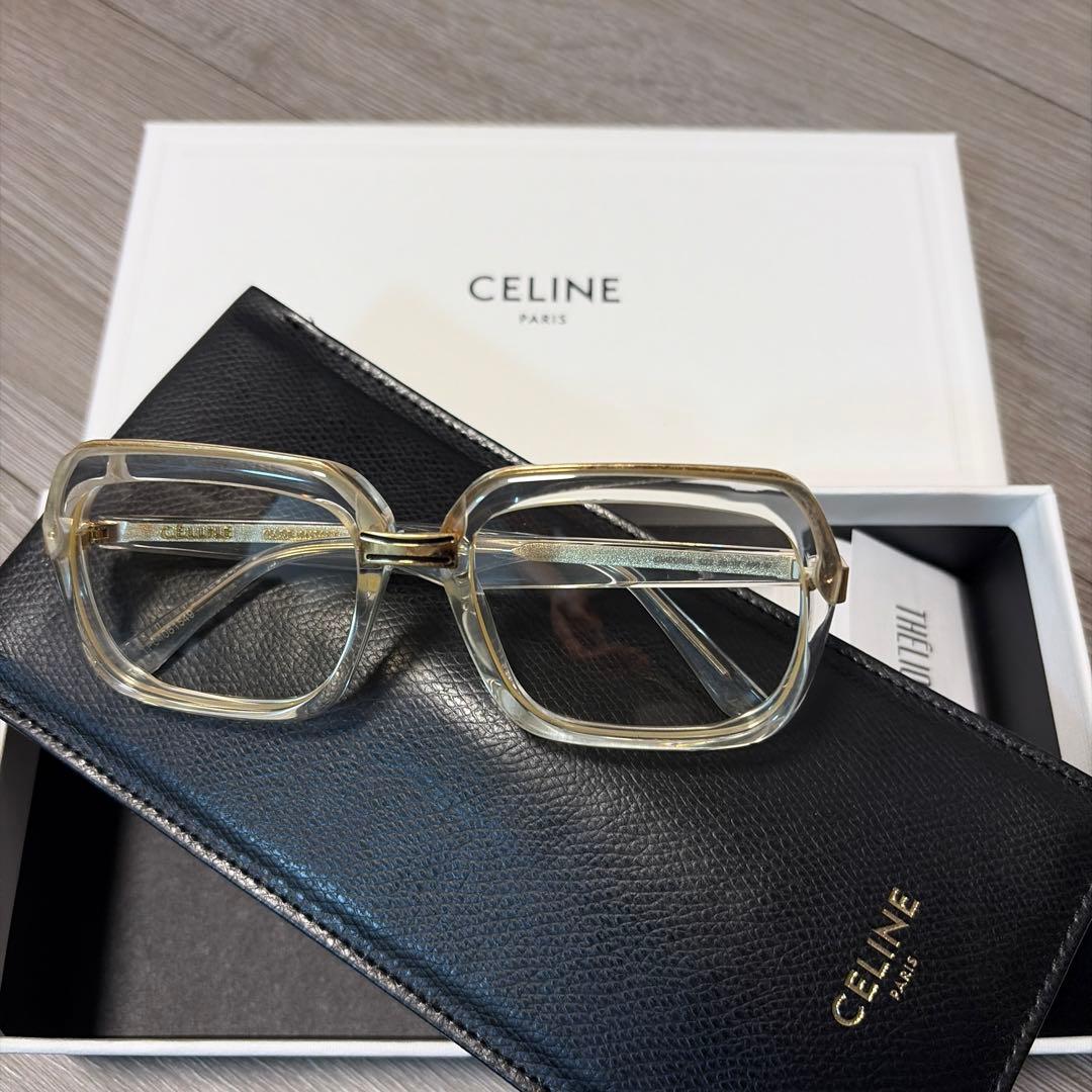 CELINE クリアフレーム サングラス