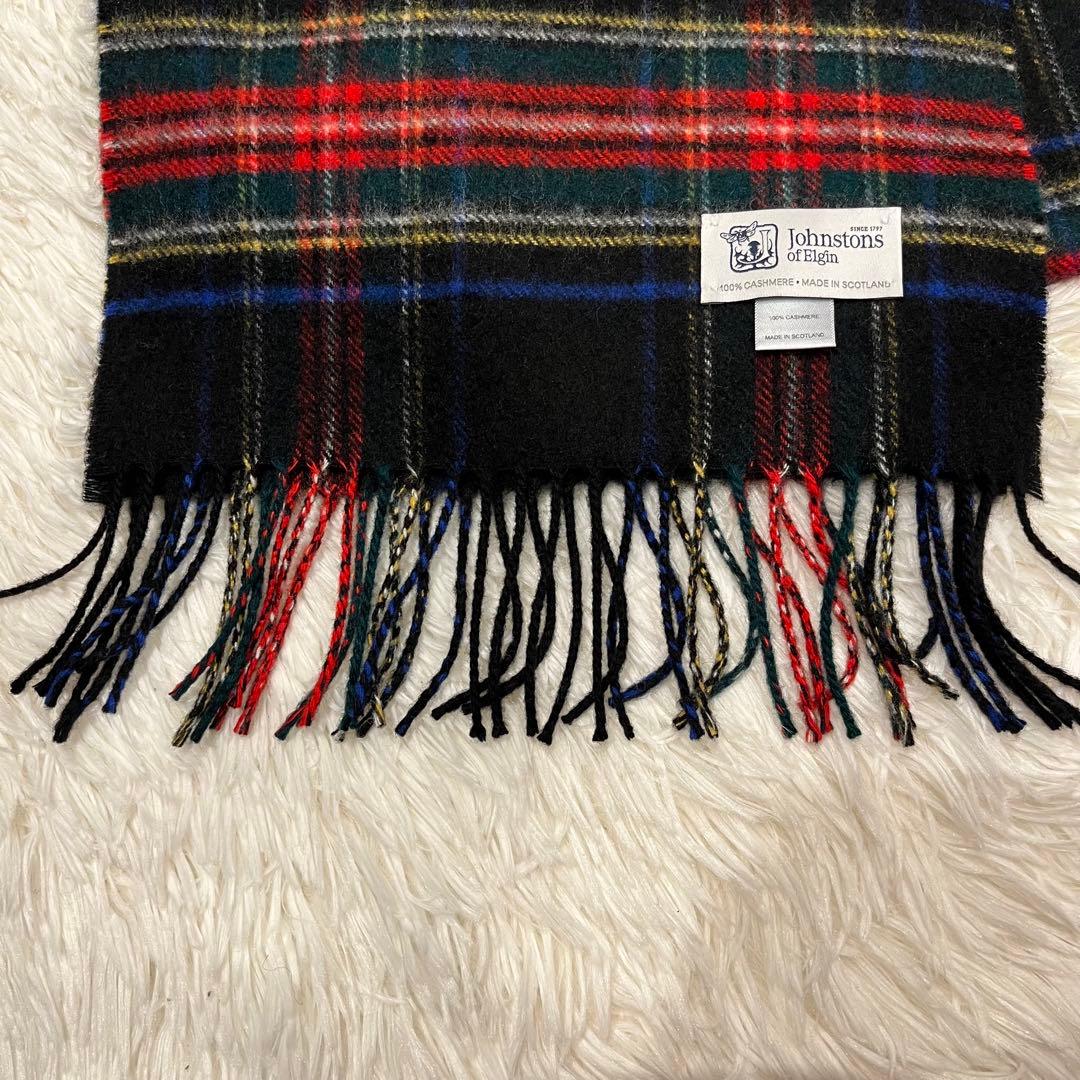 小判Johnstons of Elgin カシミヤ マフラー ストール チェック