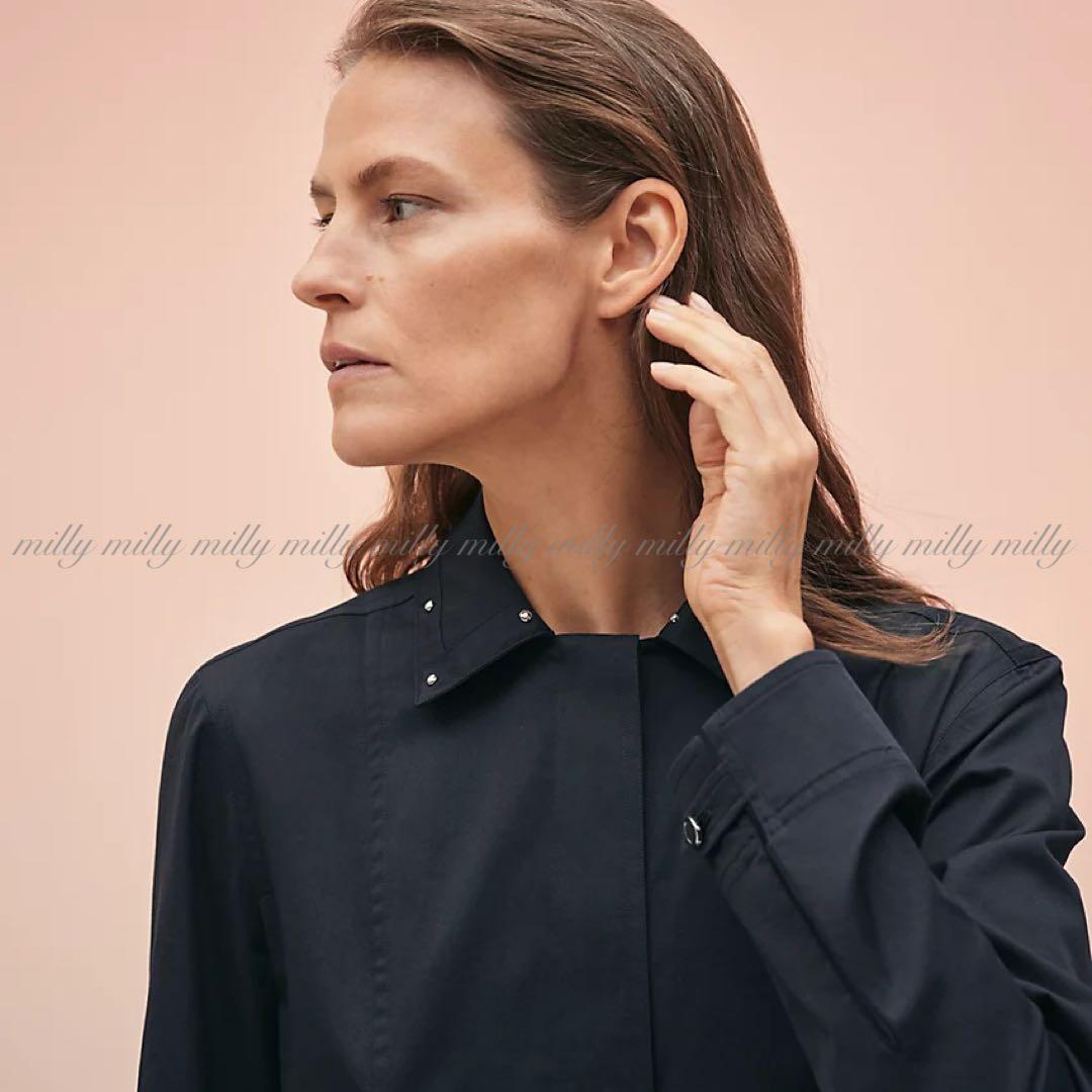新品タグ付【HERMES】スタッズシャツワンピースコート