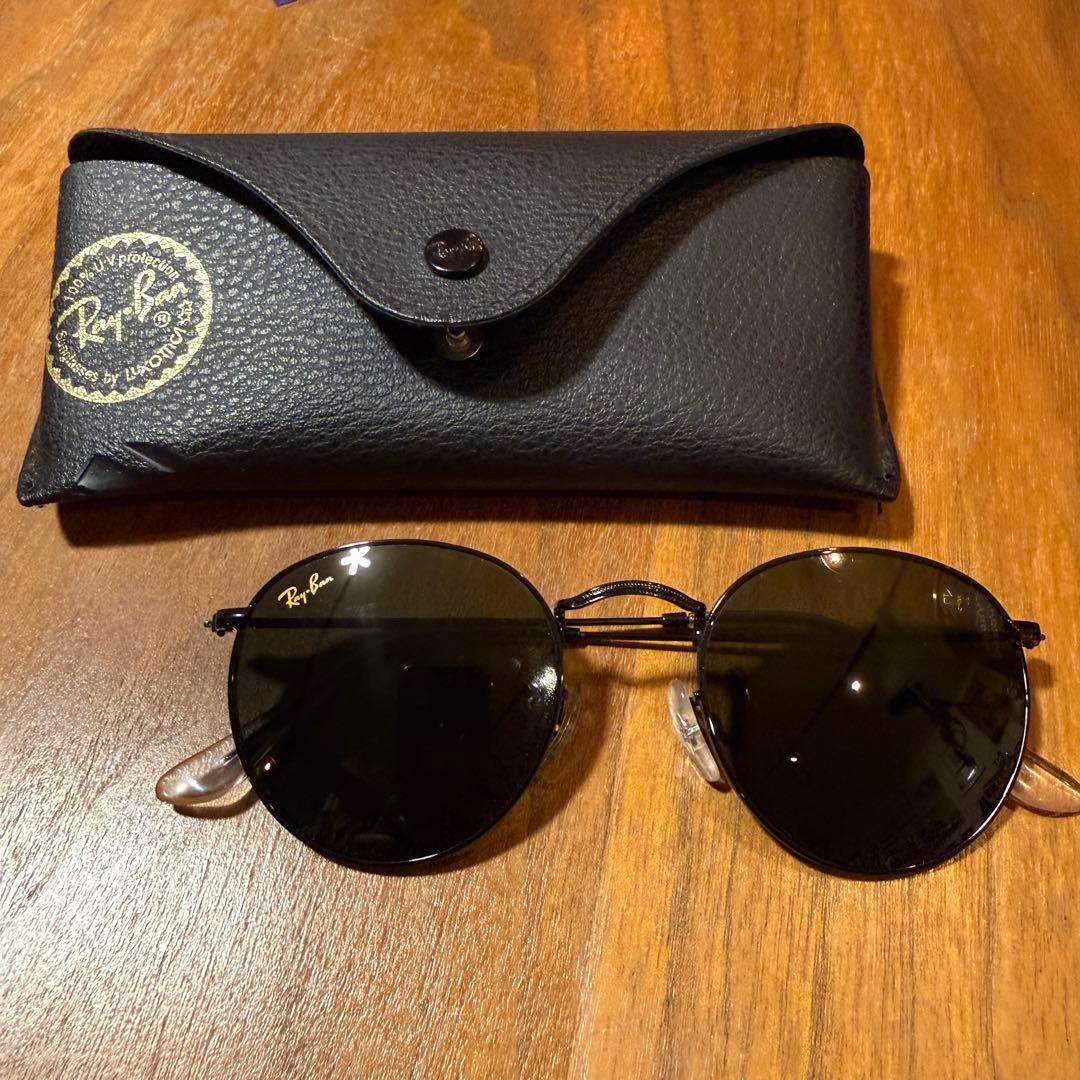 Ray-Ban ラウンドサングラス ブラック ケース付き