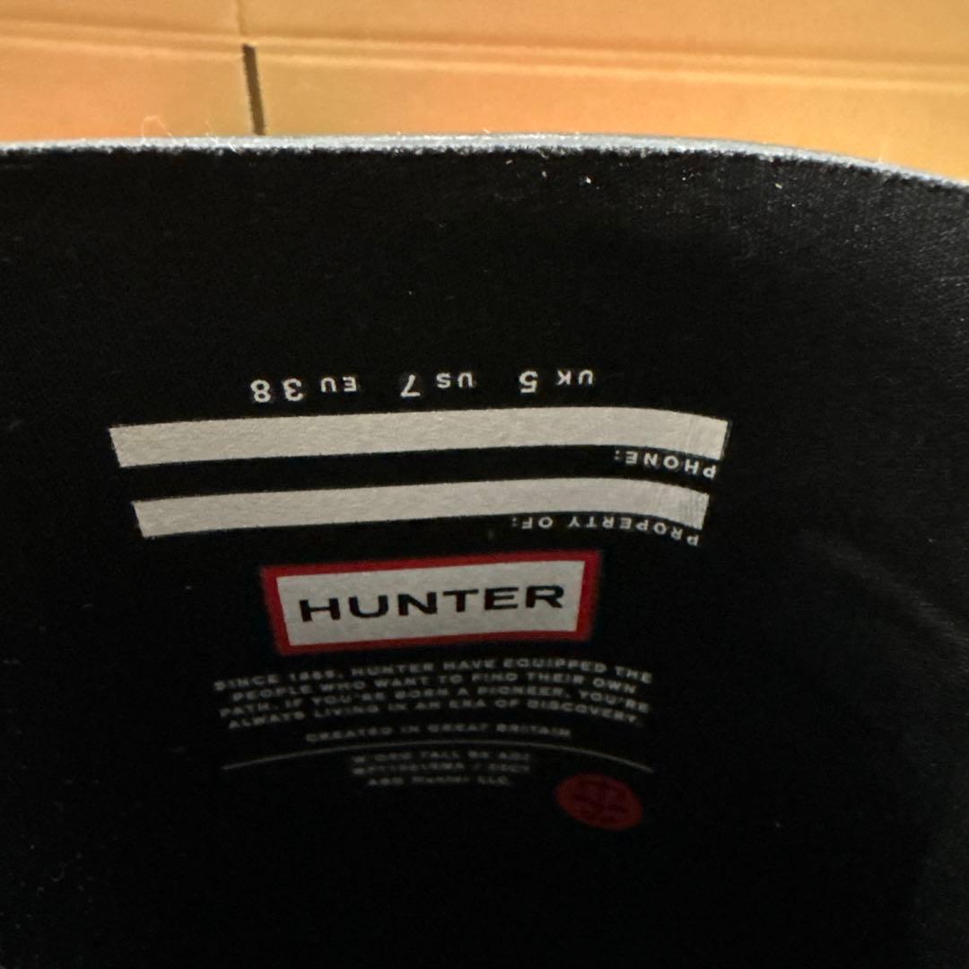 HUNTER ブラック 長靴 バックル付き 一度試着UK5 24センチ