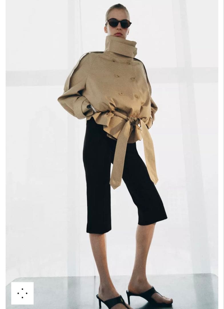 【新品】ZARA（ザラ）ショート丈ハイネックトレンチコート　Sサイズ