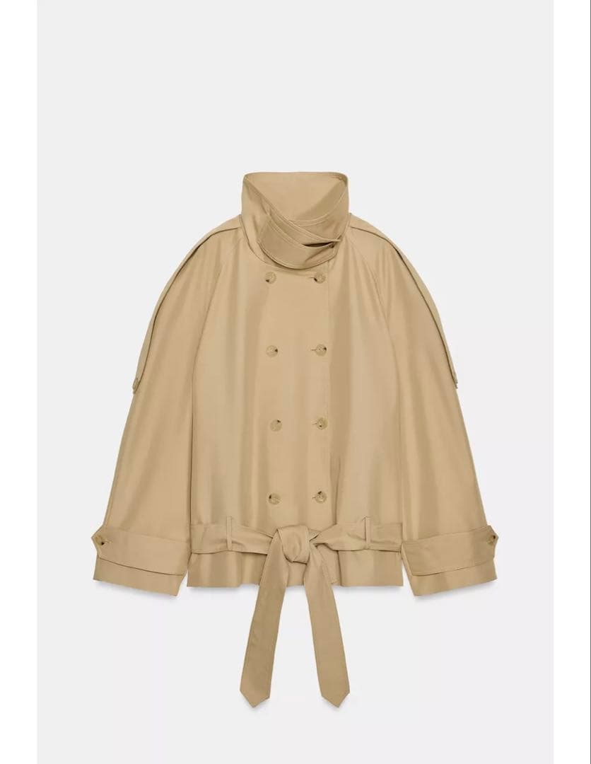 【新品】ZARA（ザラ）ショート丈ハイネックトレンチコート　Sサイズ