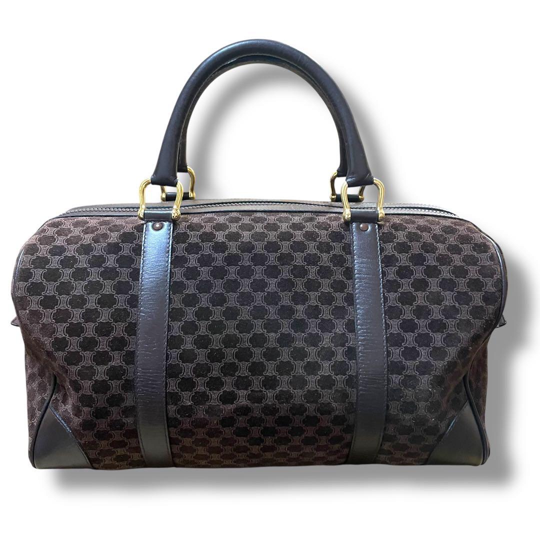 【レア】CELINE セリーヌ　スエード　ブラウン　ボストンバッグ　トリオンフ