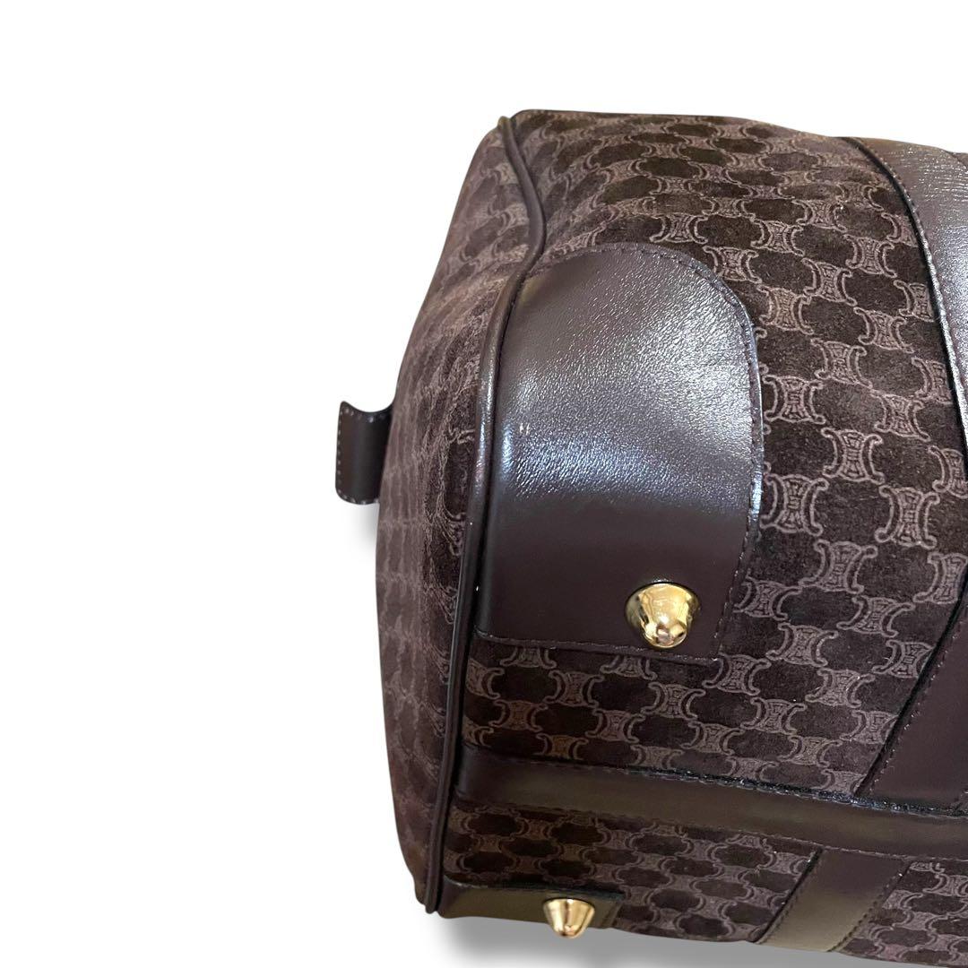 【レア】CELINE セリーヌ　スエード　ブラウン　ボストンバッグ　トリオンフ