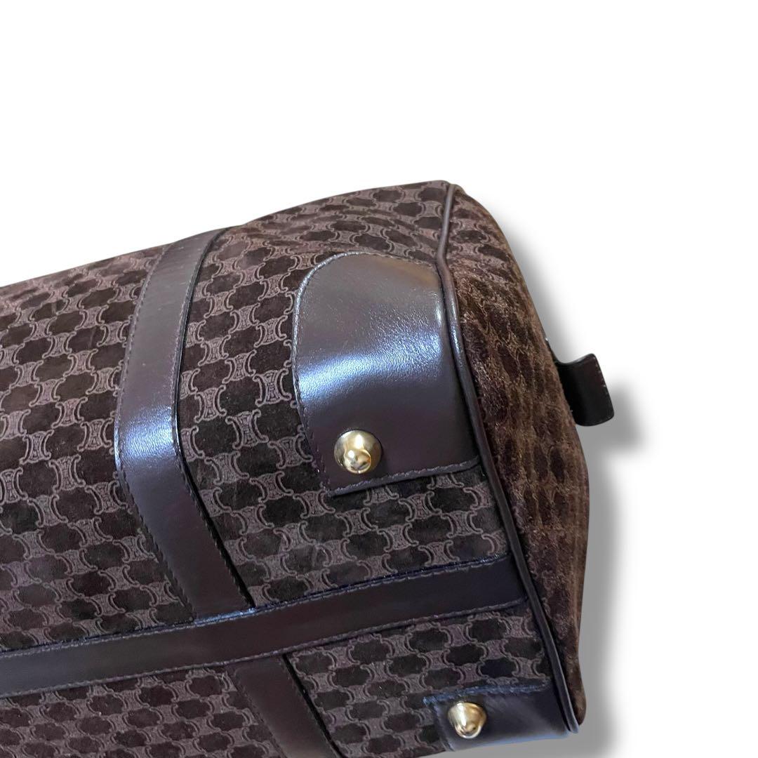 【レア】CELINE セリーヌ　スエード　ブラウン　ボストンバッグ　トリオンフ