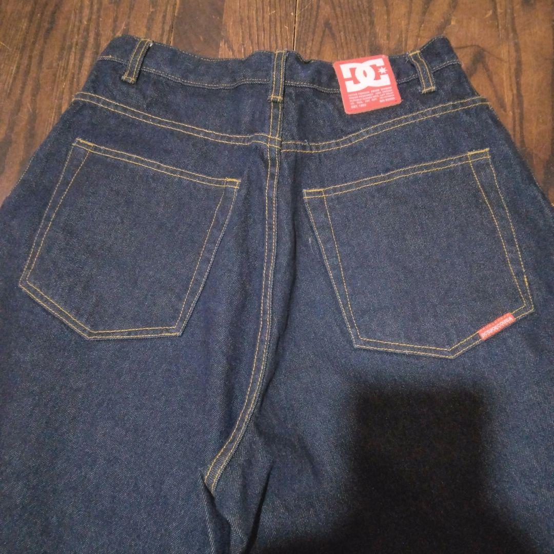 00s Y2K DC SHOE リジット デニムパンツ バギー スケーター 濃紺