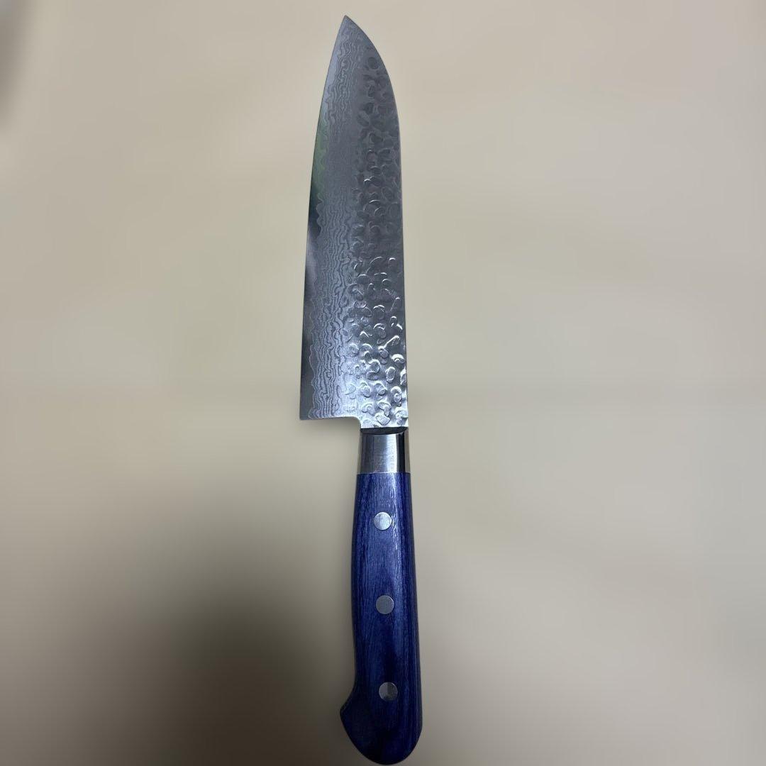 實光刃物三徳包丁ブルー