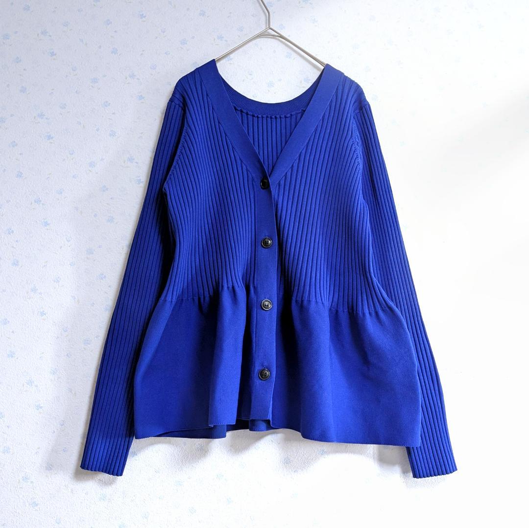 美品 24AW GALLARDAGALANTE ペプラム2WAYカーデ ブルー