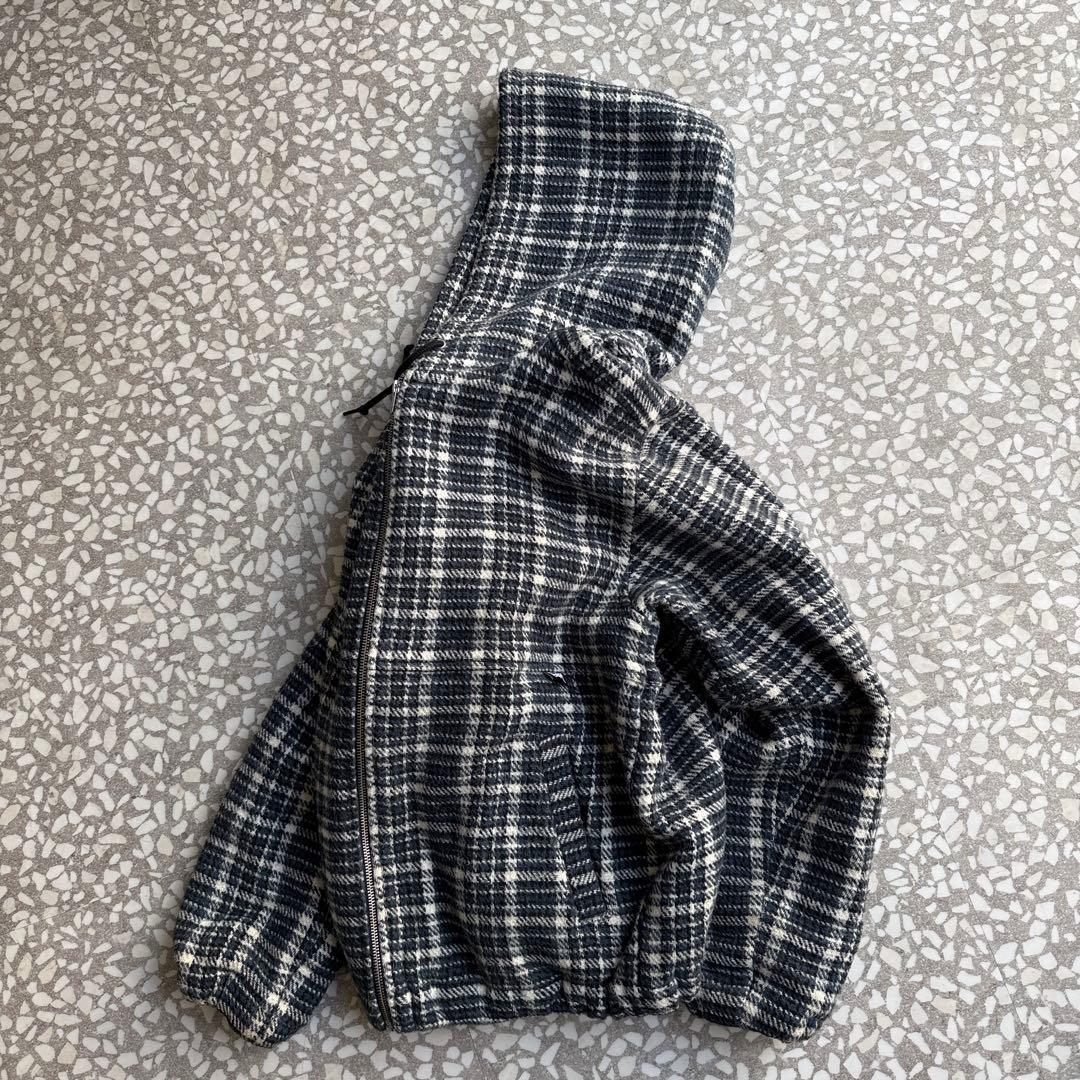【短丈ボックス、フランネルワークジャケット】stussyアウター古着ストリートM