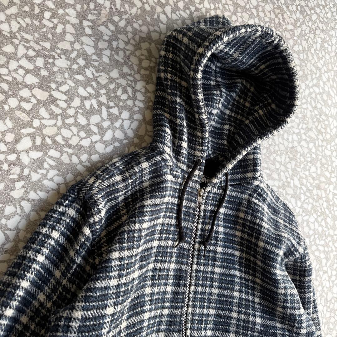 【短丈ボックス、フランネルワークジャケット】stussyアウター古着ストリートM