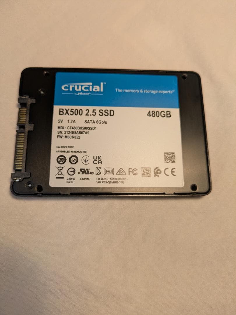 内蔵型SSD Crucial BX500 2.5 SSD 480GB