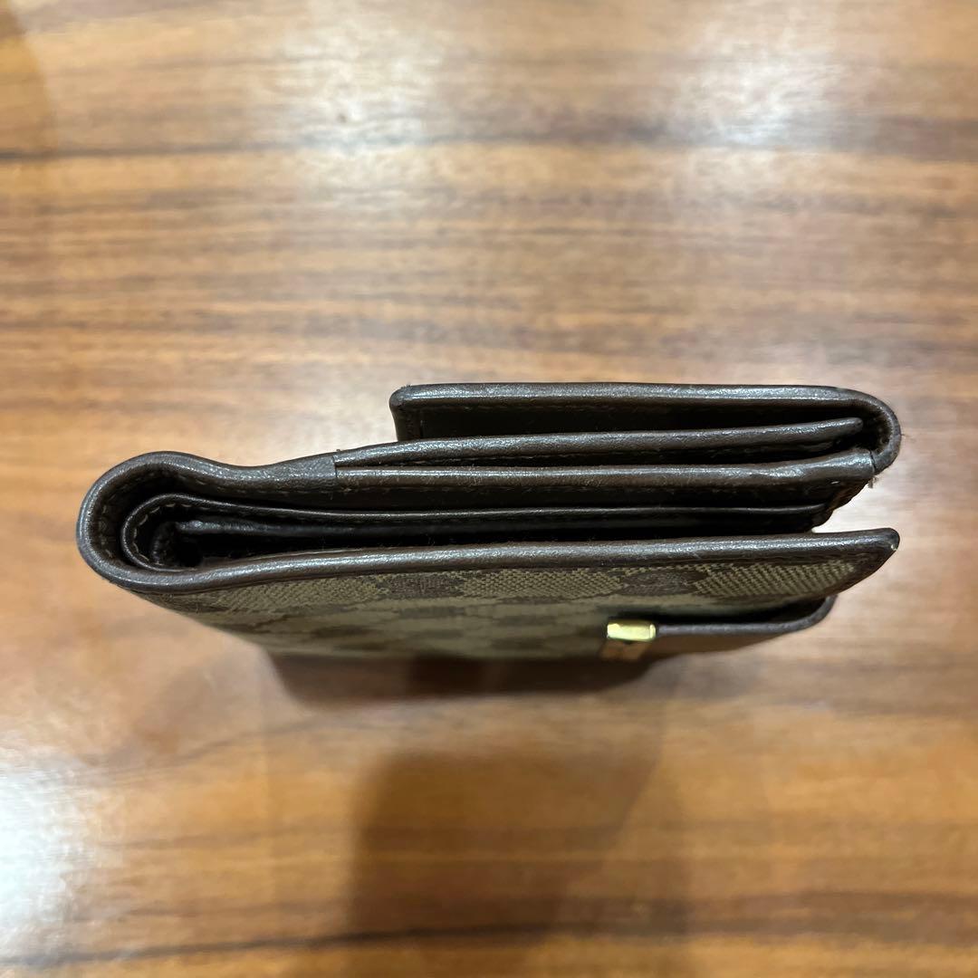 GUCCI 二つ折り財布 GGパターン ベージュ/ブラウン