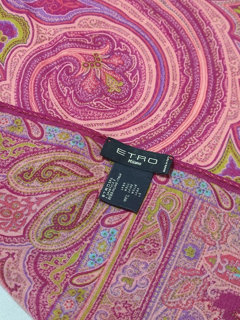値下げ♪ETRO エトロ ペイズリー柄 ストール ウール