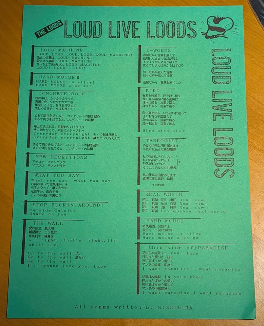 THE LOODS LOUD LIVE LOODS LP 日本パンク ライブ