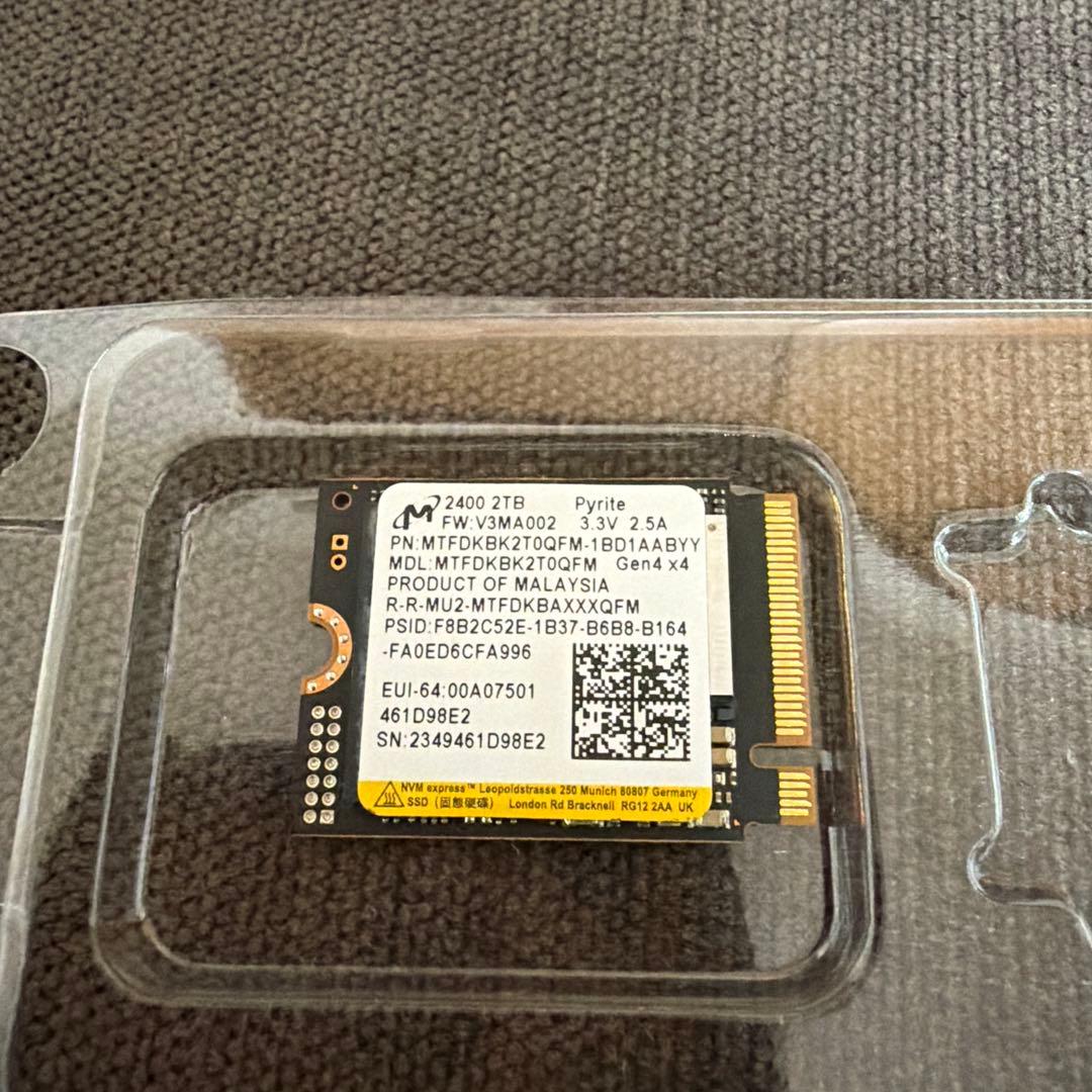 t*i様 Crucial Micron 内蔵SSD2400 M.2 2230 2