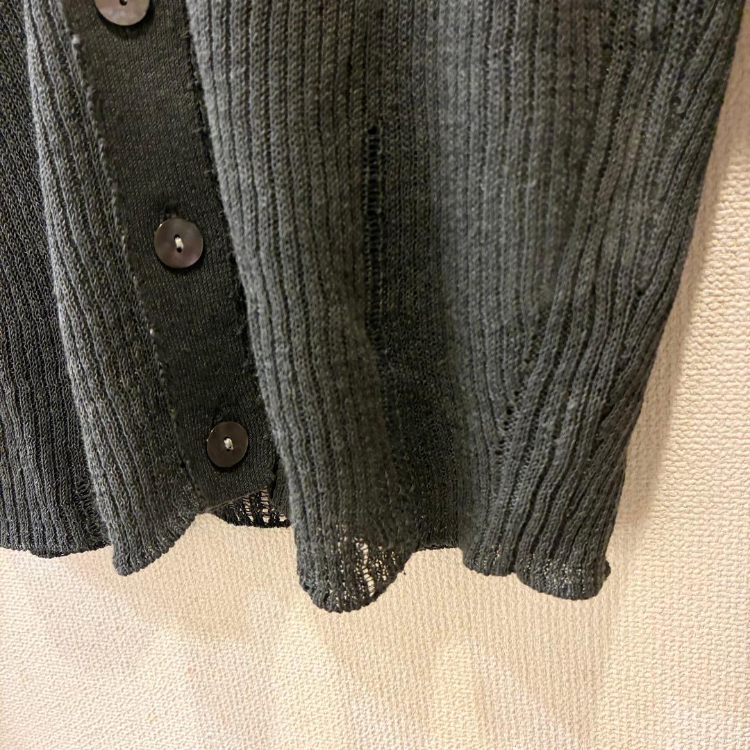 《アクネ》カーディガン 透け リブ 長袖 トップス グレー Acne