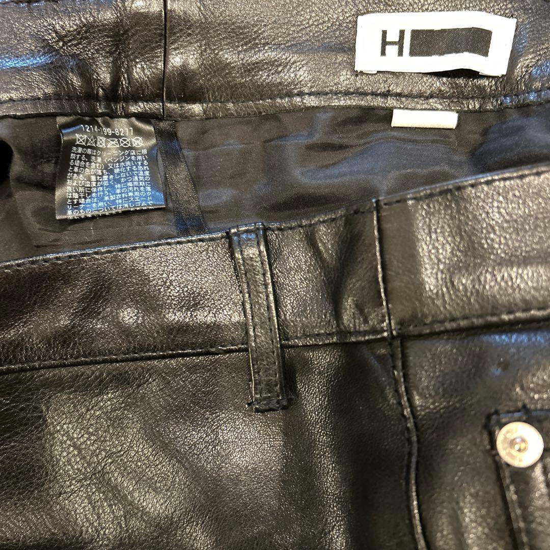 H BEAUTY&YOUTH レザースリムパンツ