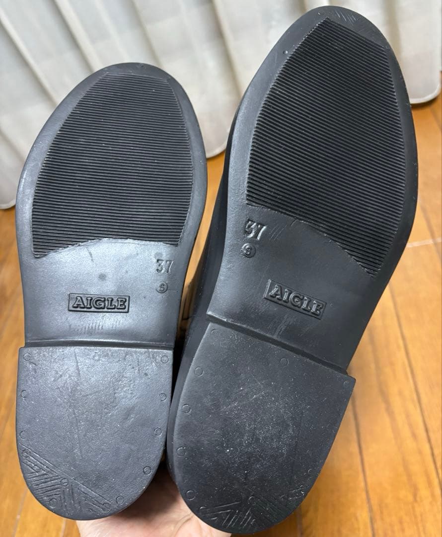 AIGLE 37 レインブーツ　乗馬ブーツ　フランス製　ブラック