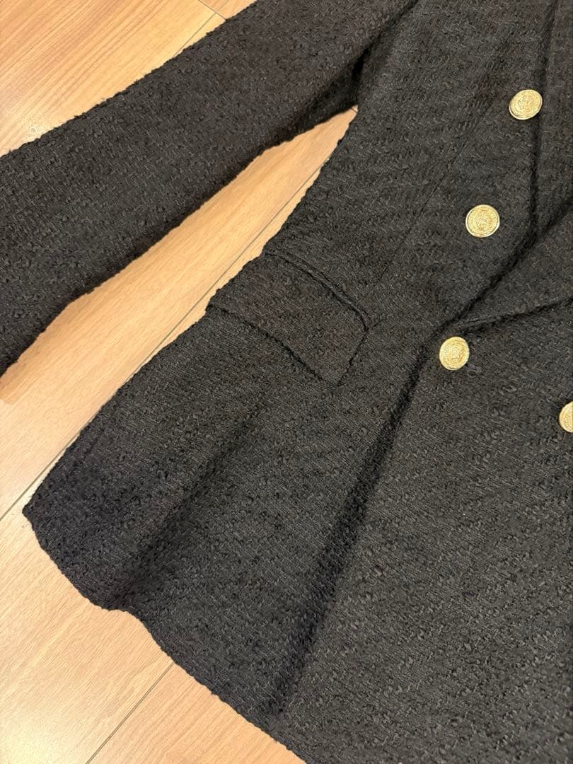 ZARA ツイードジャケット　黒