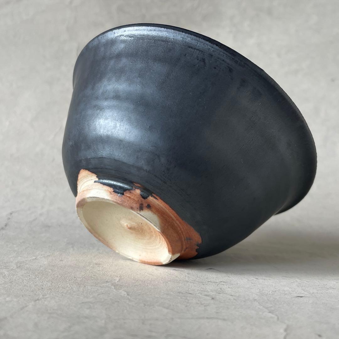 陶芸家市川孝　黒碗　未使用保管品