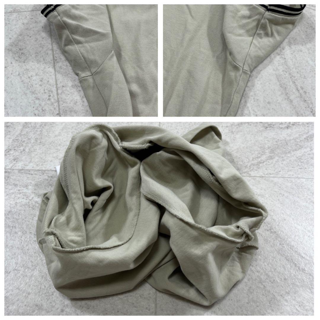美品 G3600【FRED PERRY】ポロシャツ ベージュ×ブラック UK10