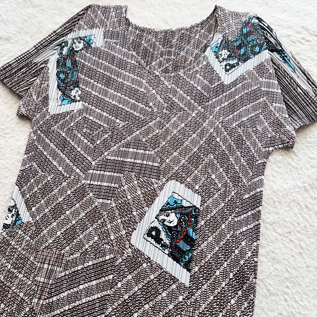 極美品✨PLEATS PLEASE イッセイミヤケ カットソー トランプ柄 希少