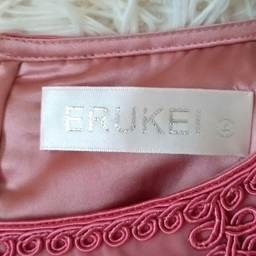 ERUKEI エルケイ 総レースドレス ワンピース フレンチスリーブ ピンク M