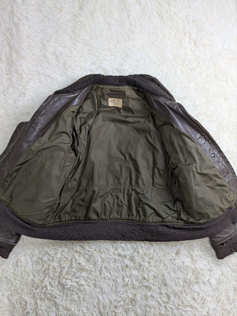 い*か様 実物　70s　サイズ46！ G-1 USN レザージャケット フライト